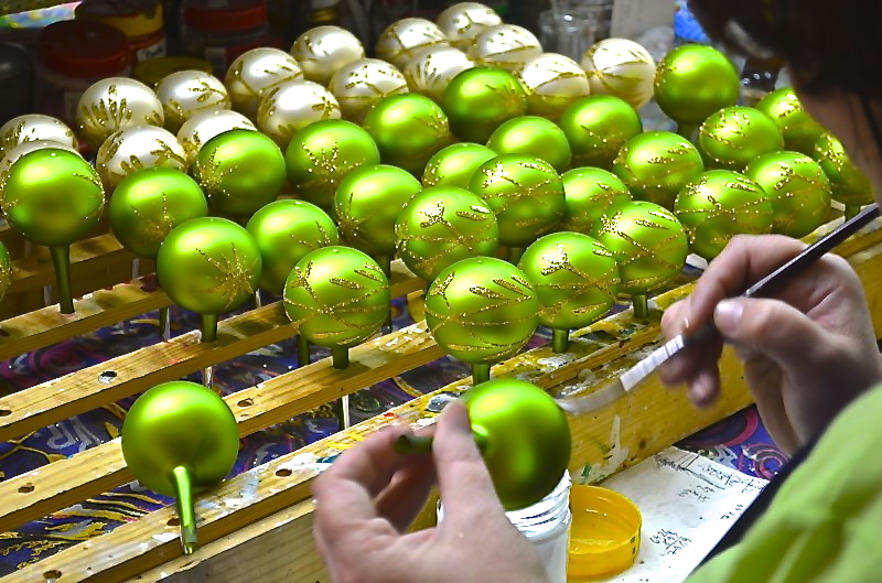 шкляныя ёлачныя ўпрыгожванні шкло Польшча