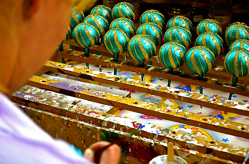 шкляныя ёлачныя ўпрыгожванні шкло Польшча